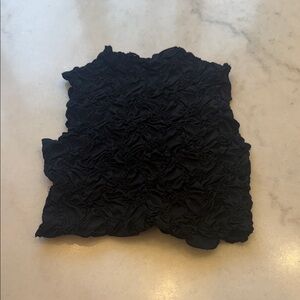 NWOT Zara Textured MOCK NECK crop Black Top